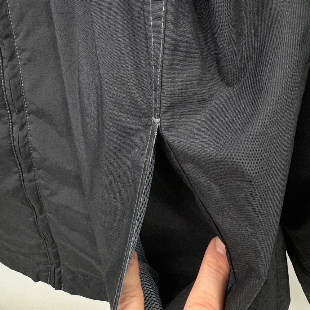 Vintage Adidas Black Windbreaker Jacket Full Zip Hooded Men Size L Back Logo